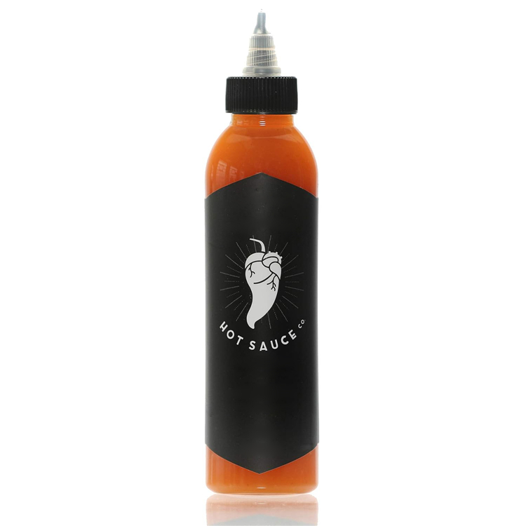 Factory supply 18oz 525ml empty clear ketchup plastic sauce bottle squeeze Hair oil Bottle with label
