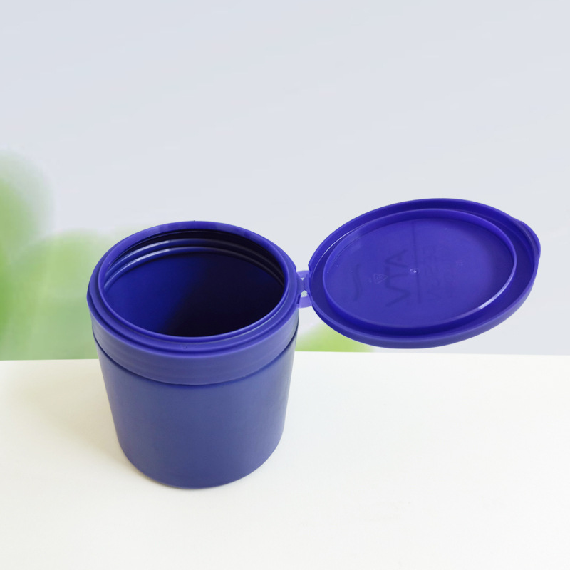 Flip Lid Plastic Jar Bucket Container 200ml 250ml 300ml 500ml Food Grade Chewing Sugar Jar Customized Protein Powder Jar
