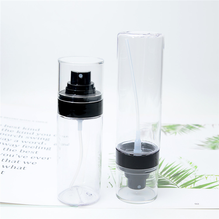 100ml 120ml 4oz Cosmetic mist spray bottle manufacturers customized plastic pet transparent press bottle 80ml toner spray bottle