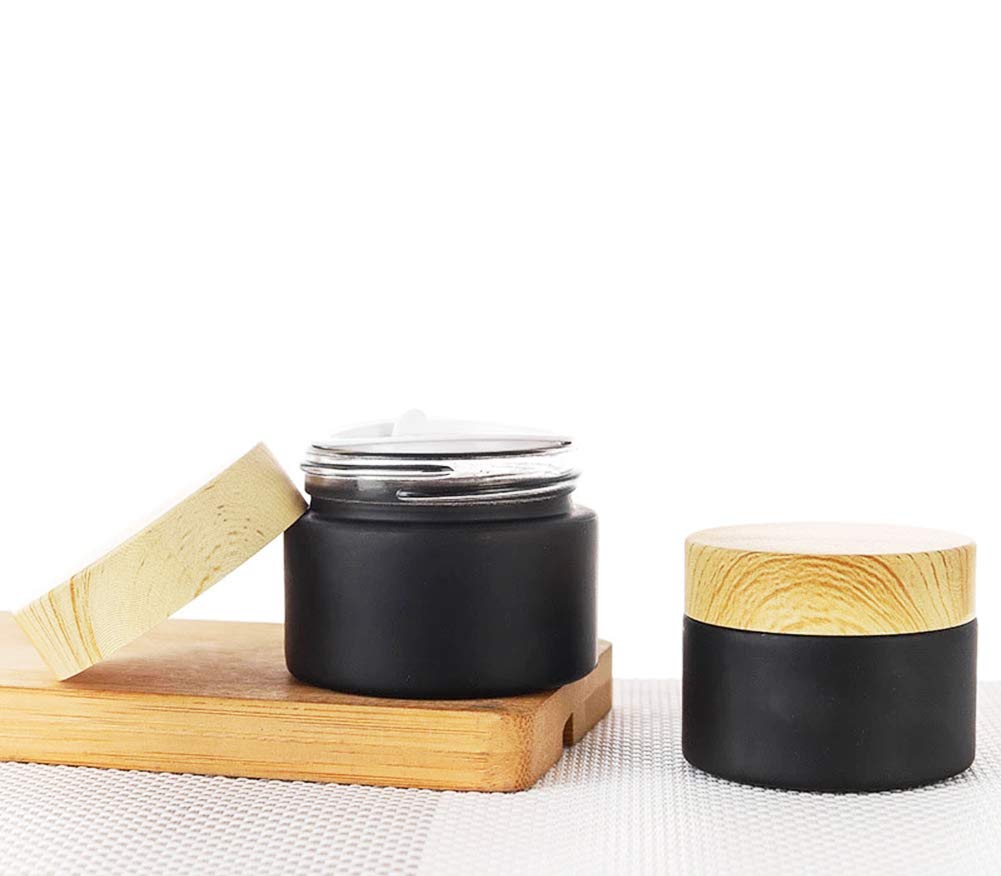 50g 100g 150g 200g empty Double Wall Glass Matte Face Frosted Lip Balm Cans PP PETG Cosmetic Plastic Cream Jar with Silver Lid