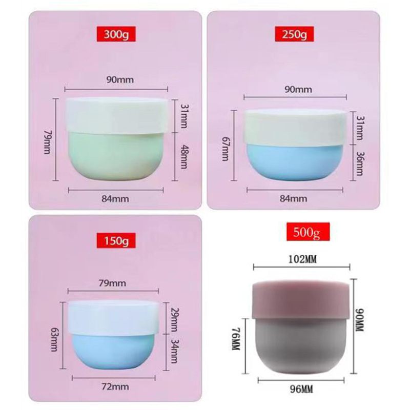 Body Scrub Jars Round Bowl-shaped Matte Customize Plastic Cream Jar 80g 250g 300g 500g PP PET Big Capacity Cosmetic Package