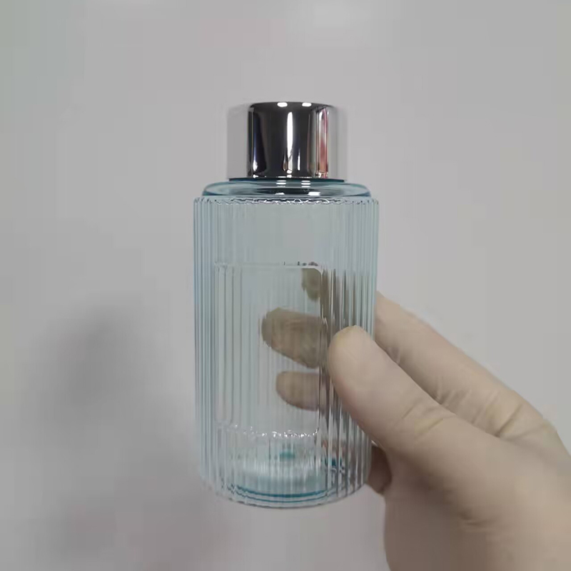 200ml 250ml 500ml  800ml Straight Shoulder Striped Shampoo Shower Gel Bottle Clear Colorful Lotion Bottle Conditioner Bottle