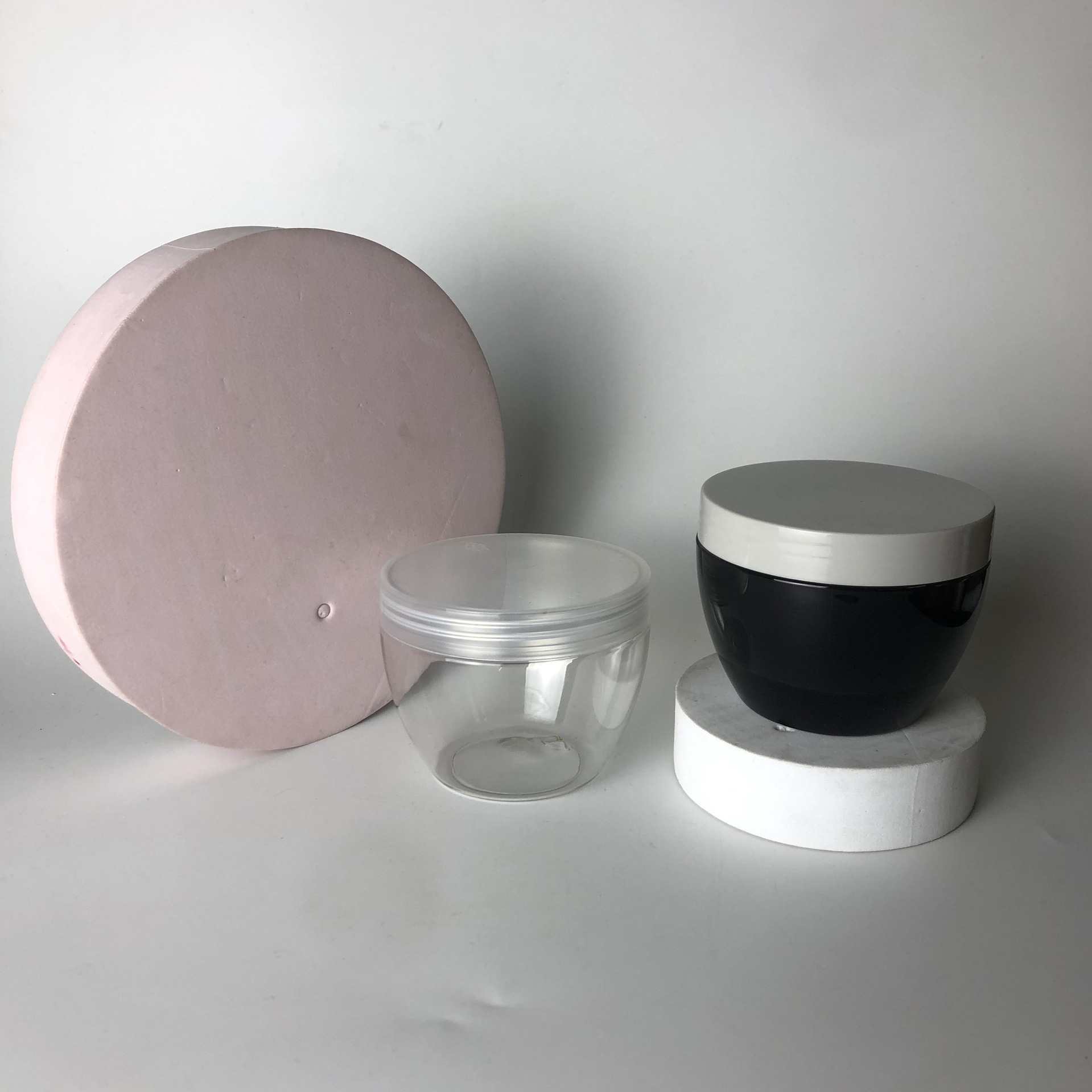 300g Transparent PET custom plastic jar packaging container with screw lid cute cosmetic containers
