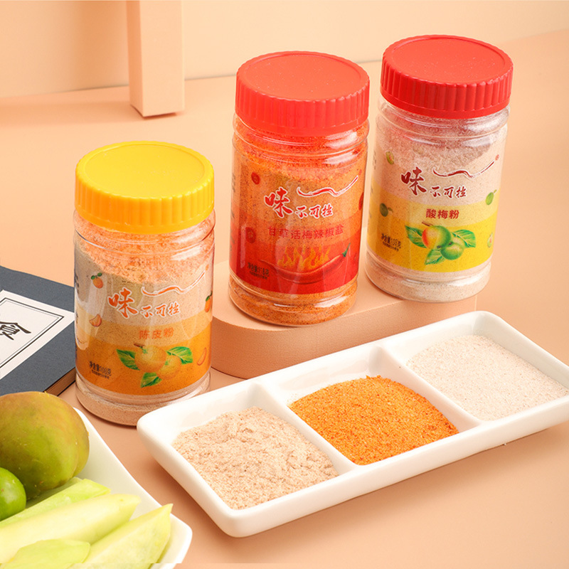 Hot sale 30g 50g 100g Customize Empty Plastic Spice Bottle with Flip Top Cap Seasoning Jar with Dual Open Shaker Lid wholesale