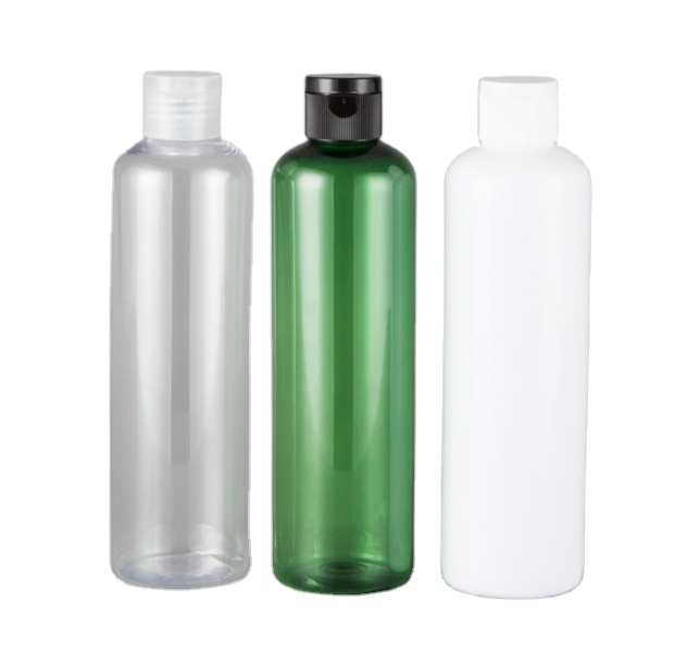 Travel empty PET clear round plastic bottle 10ml 20ml 30ml 50ml 60ml 100ml flip top PP cap empty plastic bottle