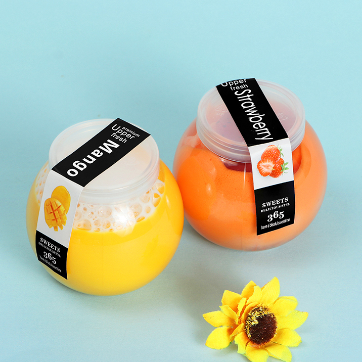 Round yogurt pudding bottle  mousse cup plastic jelly planet cup honey jar