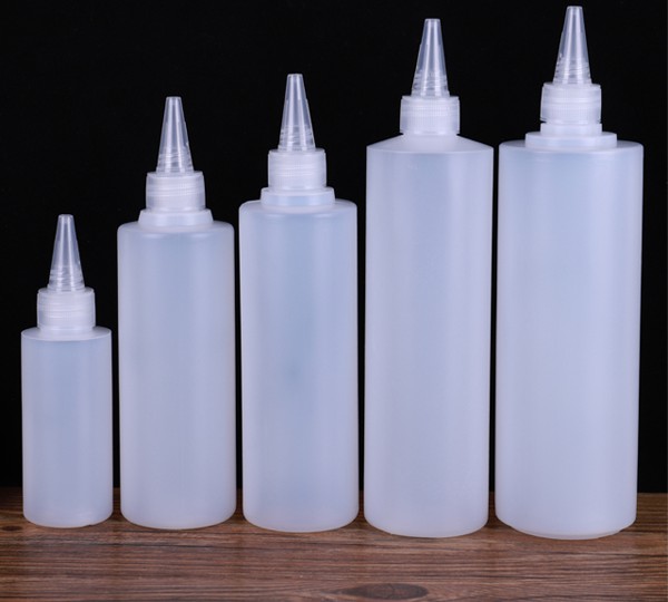 Care Hair Oil Cosmetic Pointed Mouth Bottle 100ml 200ml 300ml 500ml 700ml 1L Food Grade Plastic Sauce Honey Bottle Container