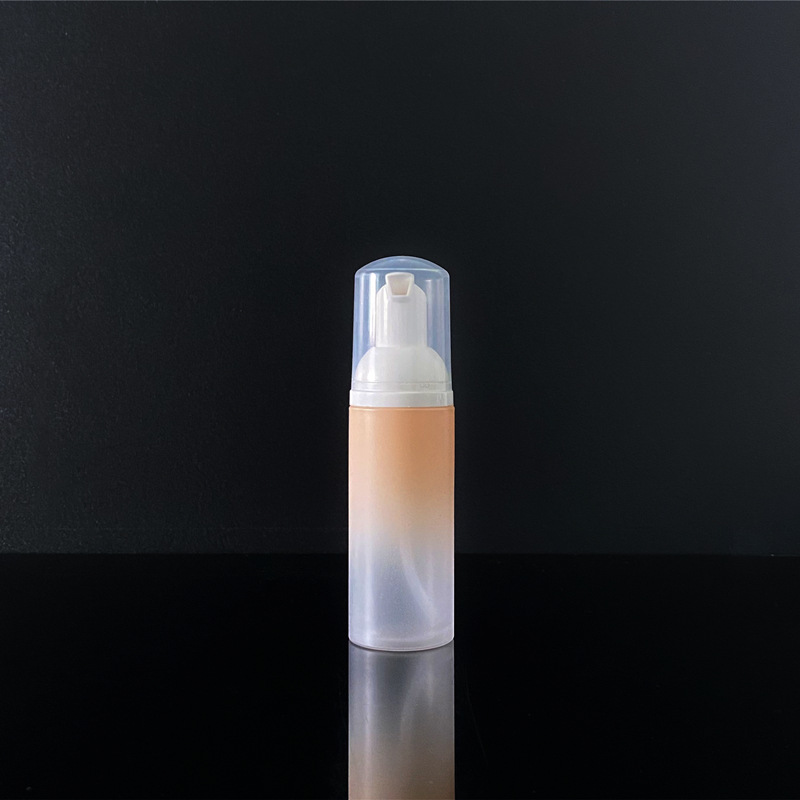 frosted gradient Orange Pink with white mousse pump oval washing foaming bottle foam pump bottle 50ml foam pump bottle gold
