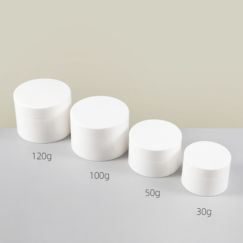 30g 50g 100g 120g Glossy White Jar Custom Matte Black Color Cosmetic Face Cream jar Small sample bottle travel dispenser bottle