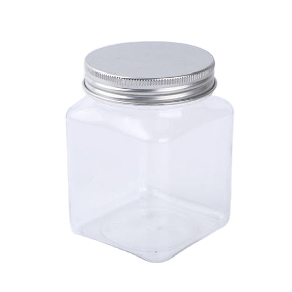 250ml 300ml Square body Scrub Jar with lids 120ml 150ml cosmetic face cream serum jars plastic 4oz 8oz 16oz PET makeup jars