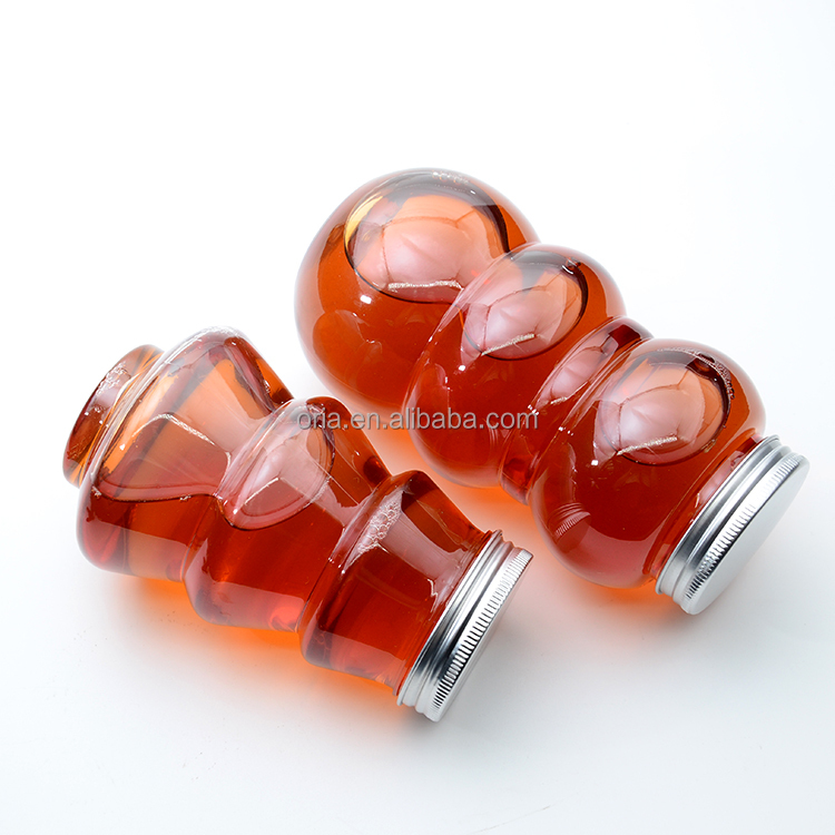 Unique Shaped Bottles Container PP Plastic Hot fill sauce bottle With Anuminal Cap Juice Packaging Container