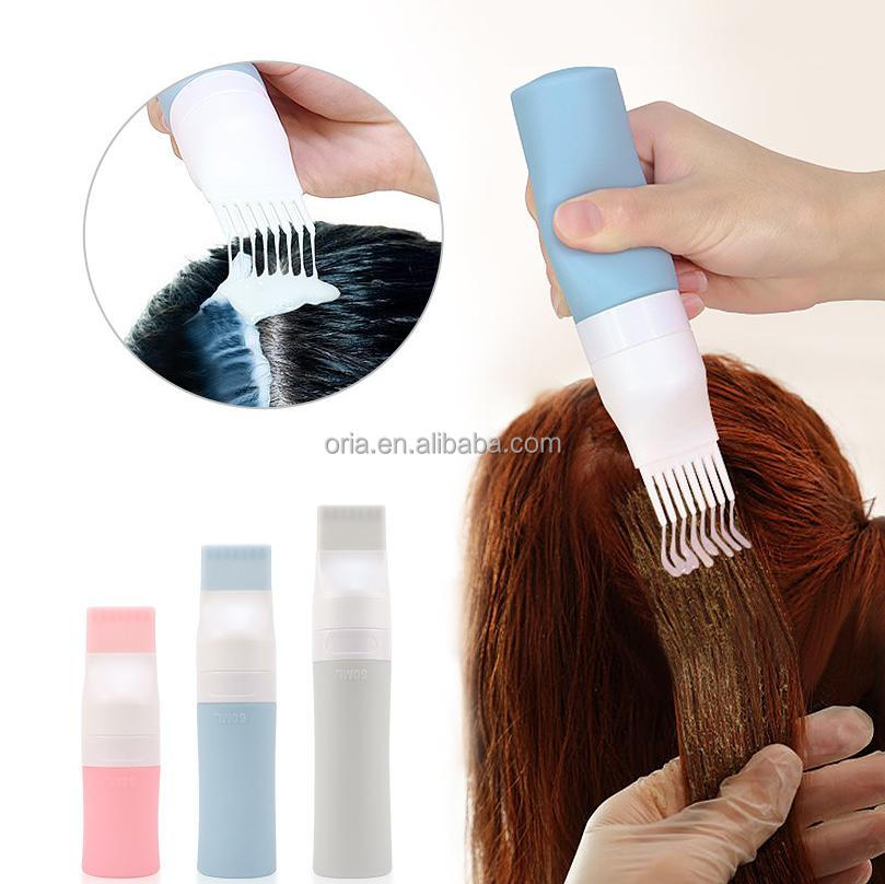 Travel Size 30ml 60ml 90ml silicone shampoo bottle 1oz 2oz 3oz sunscreen squeeze bottle Hair Oil Brush Applicator Bottle