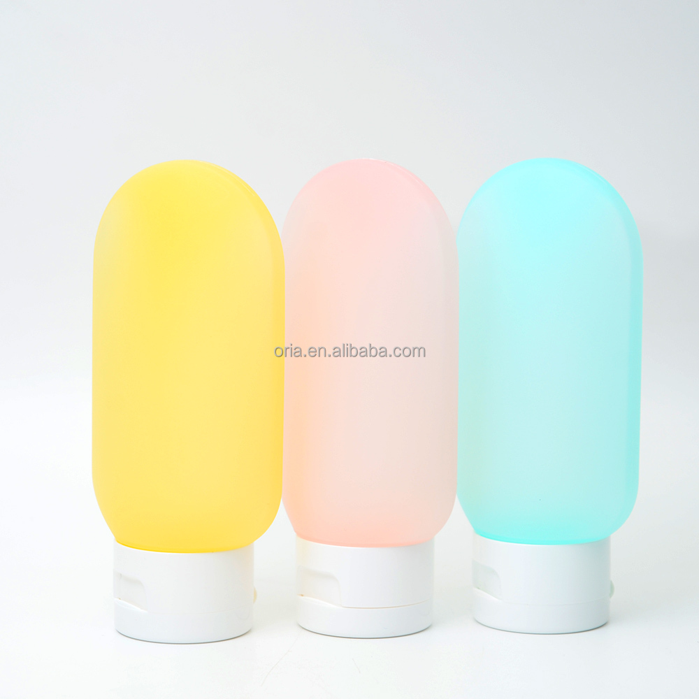 Hand facial cream sample packaging colorful empty travel set silicone plastic tubes for cosmetics