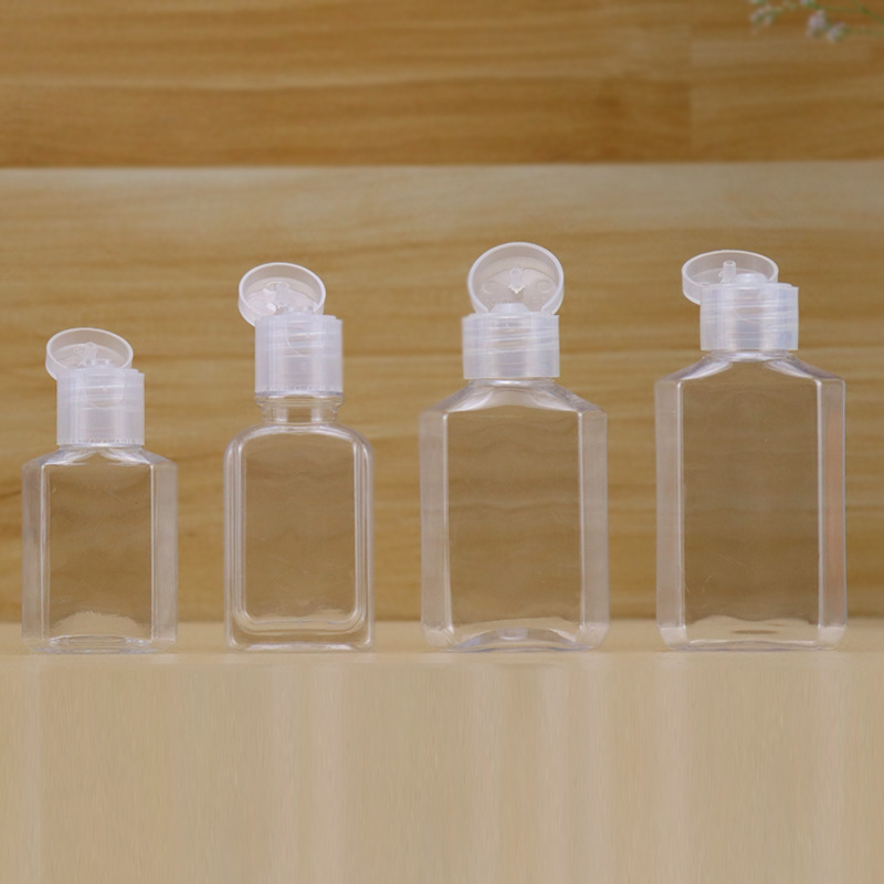 Portable Travel Size Flip Cap Hand Sanitizer Lotion Gel Dispenser Bottle 15ml 30ml 50ml 60ml Square Makeup Remover Oil bottle