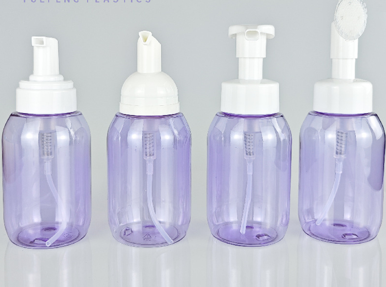 300ml purple clear Cosmetict Foundation Lotion Bottle with Pump Cap cosmetic packaging Skin Care Serum lotion bottles
