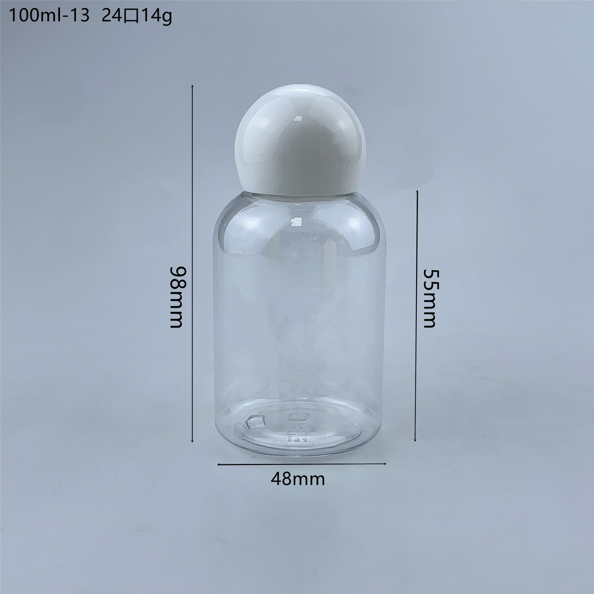 Plastic PET 100ml 200ml 300ml Toner Bottle With Ball Cap Plug Stopper