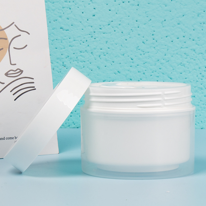 200g  Double Wall plastic Frosted cream Jar with Screw Cap  wide mouth cosmetic plastic jars face mask container