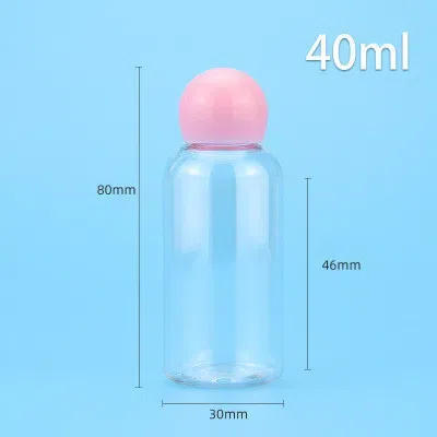 Cute Ball Cap Bottle With Plug Stopper 40ml 100ml 200ml 300ml PET Plastic Toner Bottle Pure Dew Cosmetic Liquid Oil Dispenser