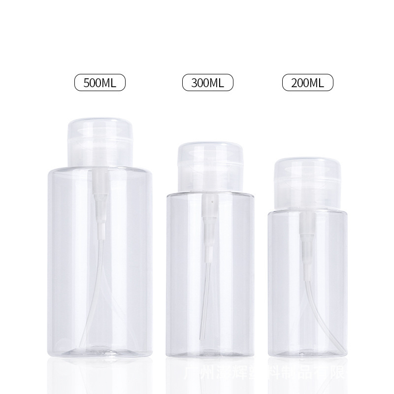 Custom Wholesale Empty Push down pump dispenser bottle for Nail Polish Makeup Remover 100 120 150 200 300 500 ml