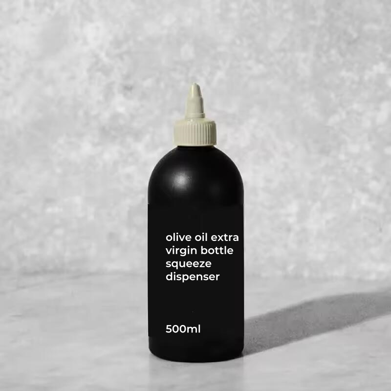 8oz 10oz 300ml 500ml Food Grade PET HDPE Plastic Olive Oil Squeeze Bottles Squirt Dispenser Sauce with Twist Caps for Hair Oil
