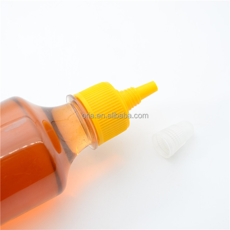 PET Squeeze Bottles Natural Round Plastic Bottles with Twist Top for hair die, Clarifying Scalp Serum, ink, ketchup