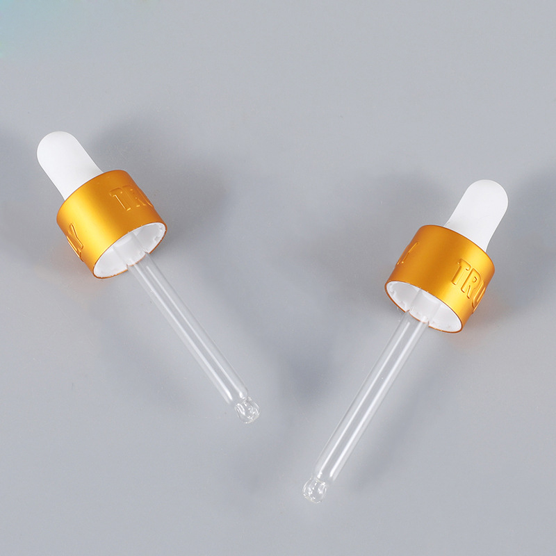 Dropper Cap with logo label Calibrated pipette Measured Marked 1ml Glass Graduated Pipette For glass dropper bottle 18 24mm