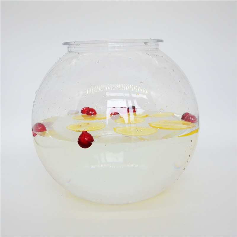 Custom Fish Bowl Shape Large Capacity Pet Plastic Clear Juice Bottle Drink Fish Bowls Cocktail Fish Bowl Drum Square Fishbowls