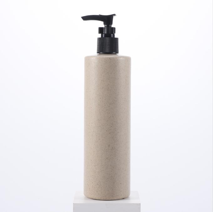 Eco friendly 250ml Biodegradable shampoo bottle Wheat Straw Biodegradable pe plastic pump bottle for conditioner 400ml 500ml