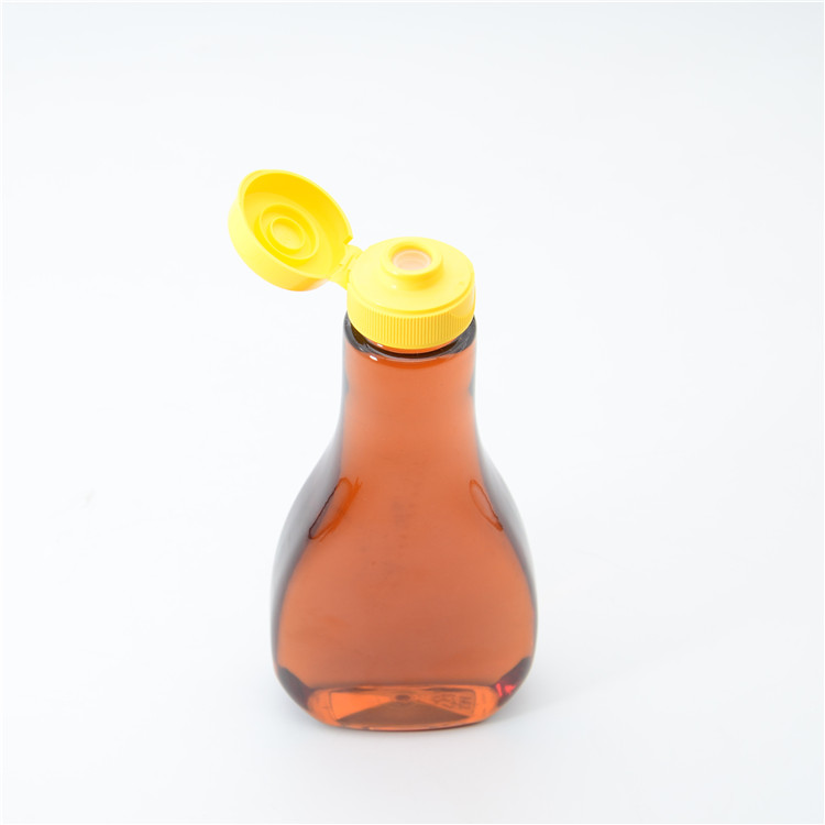 7Oz 12Oz PETPlastic Salad Dressing Flat Square Pet Plastic Maple Syrup Sauce Honey Bottles