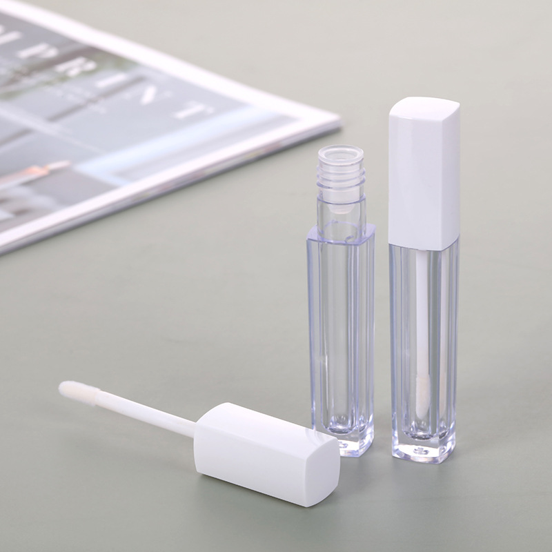 Lipstick Tube Plastic Eyeliner Tube 5g 10g 15g Refillable Eyelash Mascara CreamTube Cosmetic Packaging with Nylon Brush Gold Lid