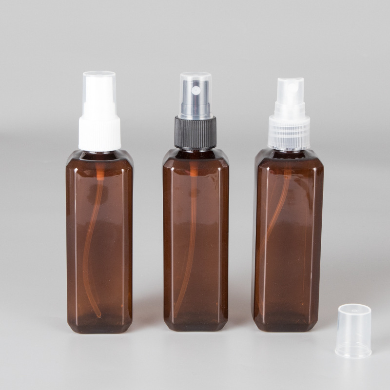 100ml Green Square PET plastic spray lotion pump bottle 30ml 50ml 60ml Perfume Fragrance Essential Oil Hair Mist Spray Bottle