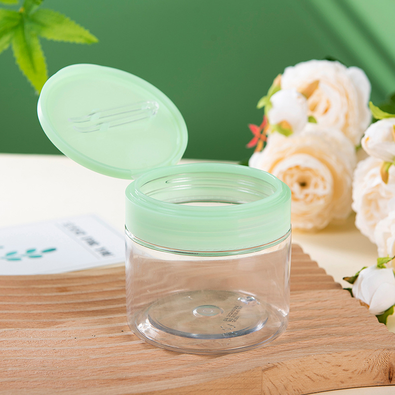 New Custom Double Wall 100ml 150ml 200ml 250ml Plastic PP PET Cosmetic Facial Hand Skin Care Container Cream Jar with Lid Spoon