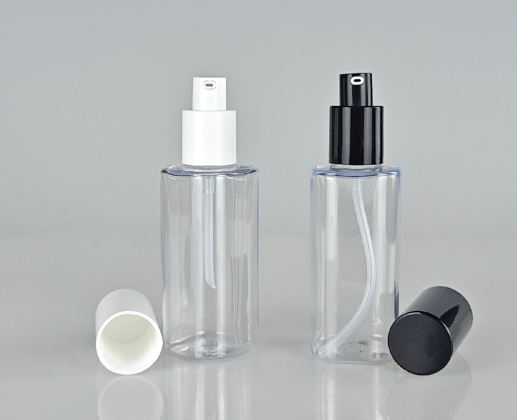 Custom 100ml Lotion Shampoo Foam Pump Bottle Clear Straight Cylinder Shape Press Top Dropper Skincare Bottle