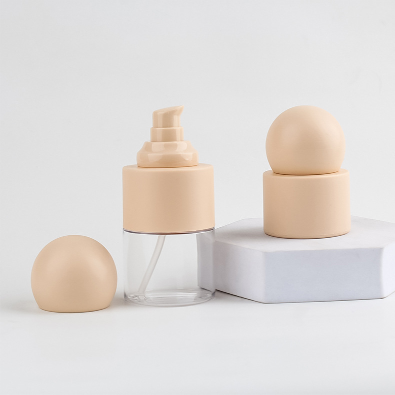 Cute 30ml 100ml Ball Cap Serum Foundation Pump Bottle Plastic Cosmetic Essence Eye Cream Press Bottle Lotion Dispenser 1oz 3.4oz
