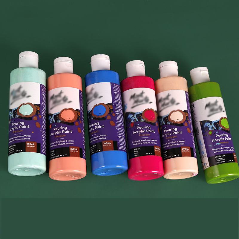 100ml 200ml 300ml Empty Round Oils Can Paint Ink Liquid Packaging Squeeze Plastic Bottle with Sharp Mouth Cap Paint Jars
