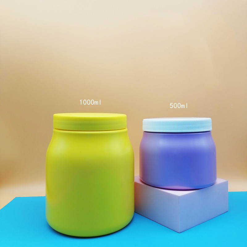 250g 500g 1000g cosmetics lotion face cream mask oil treatment essence body scrub jars HDPE 250ml 500ml 1000ml plastic jars