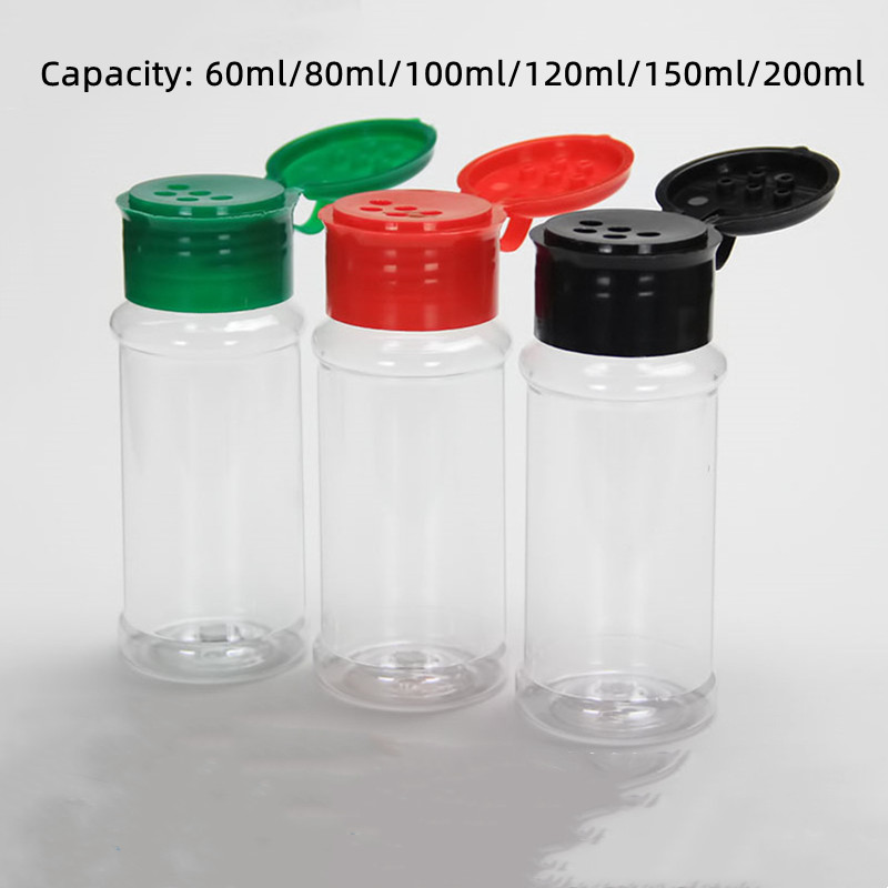 Food Grade 8oz Plastic Empty Spice Bottles Seasoning Containers with Shaker Lids