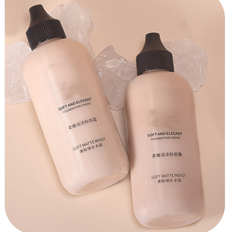 Luxury Mini Liquid Foundation Bottle 30ml 100ml PET Plastic Tube Squeeze Container Empty Foundation Dropper Bottle with Box Logo