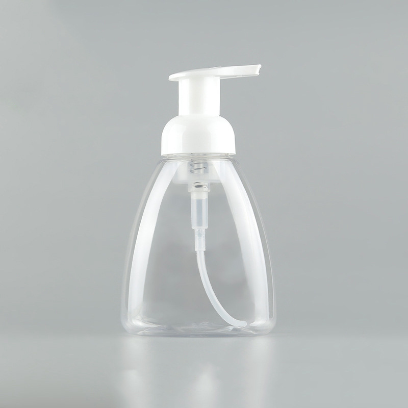 Unique Clear Mousse foaming hand soap bottle 250ml 300ml White foam cleanser pump bottle 150ml 200ml 500ml Face Wash foam bottle