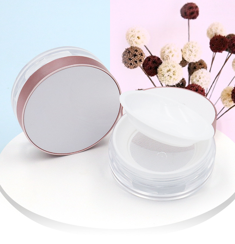 Round Empty PP/ABS 15g Powder White Space Pink Empty Jar With Gasket