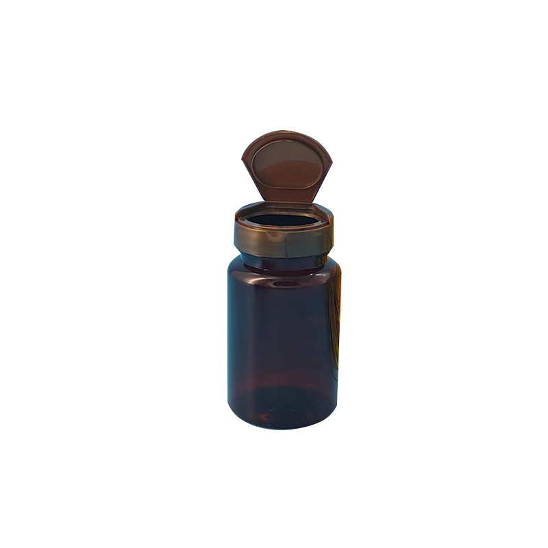 50ml 80ml 100ml 150ml Black Green Amber PET Capsule Bottle Packaging With Flip Top Cap Health Care Medicine Bottle
