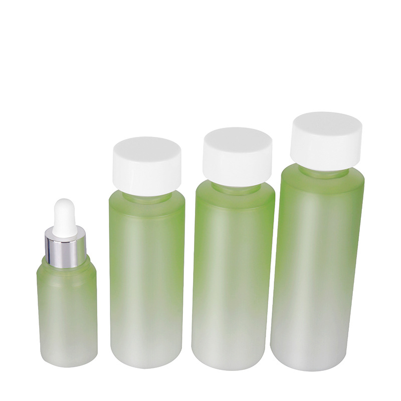 100ml gradient heavy-wall PETG skincare bottles cosmetics luxury frosted face skin toner serum pump bottle