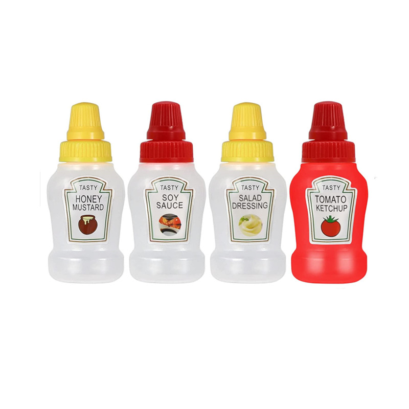 25ml Travel Portable Mini Ketchup Bottle Tomato Mayonnaise Container Mustard Dispenser Small Sauce Squeeze Bottle with Cap
