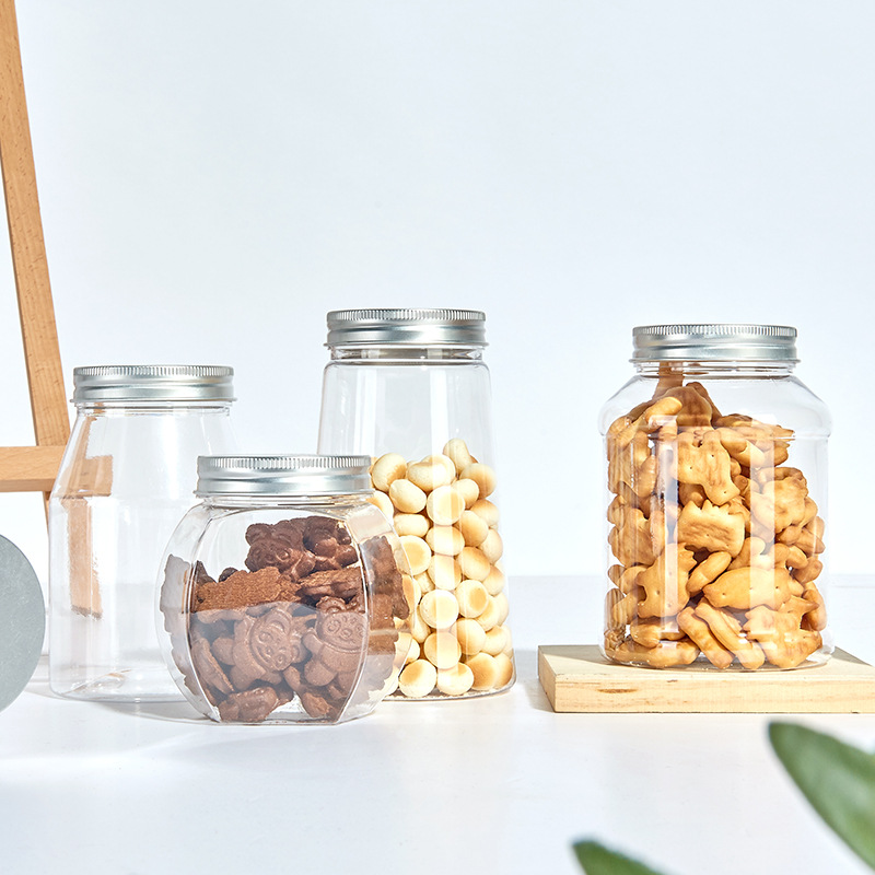 Factory Food Grade PET PP PE Container Plastic Jars For Butter Honey Jams snack cookies 50g 100g 200g With Screw Top Lid