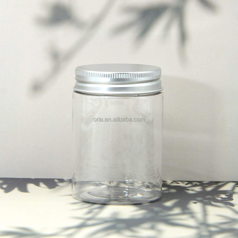 Empty 50ml 100ml 120ml 250ml 300ml 500ml 6 oz 4oz Pet amber transparent 8oz Plastic cosmetic jars for food packaging