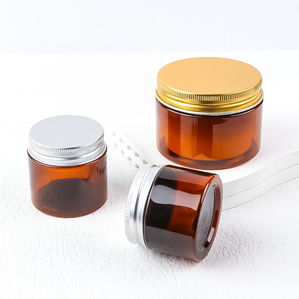 50ml 100ml 120ml 150ml 200ml 250ml 300ml 500ml Matte Black Color PET Plastic Cosmetic Jars Face Cream  gel nail Jar with lids