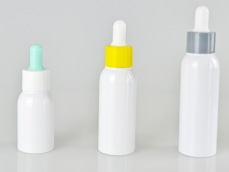 Custom 30ml 50ml 60ml Frosted Cosmetic dropper oil Bottle Brightening Seurm Bottle with Color Dropper