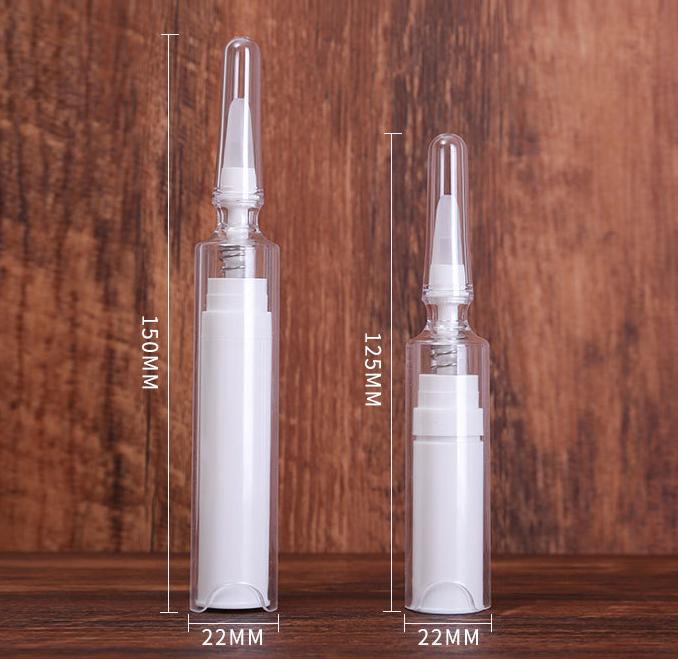 Cosmetics Ampoule Bottle 5ml 10ml Eye Serum Massage Oil airless bottle lotion eye cream soft Silicone massage head applicator