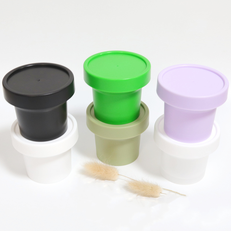 Matte Black Translucent 100ml 200ml wide mouth plastic scrub ice cream jar hair mask Hair wax mud film bottle Frosted PP jar