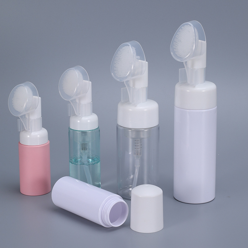 Custom Pink Mousse Bottle 50ml 100ml 150ml 200ml Foam Bottle Face Cleanser Foam Pump Bottle With Cover